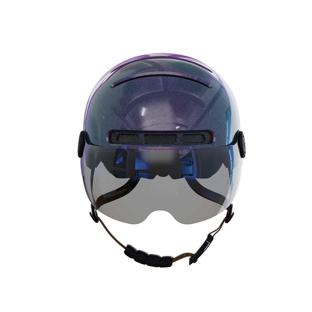 LIVALL L23 cycling purple and blue smart helmet with removable visor